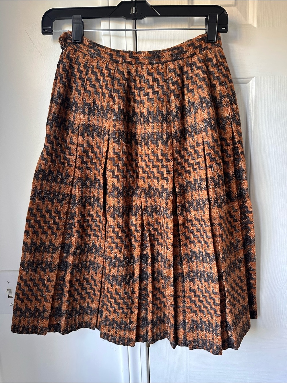 Vintage 1950s/1960s Old Colony Virgin Wool Chevron Pleated Skirt Approx Size S - Picture 5 of 8